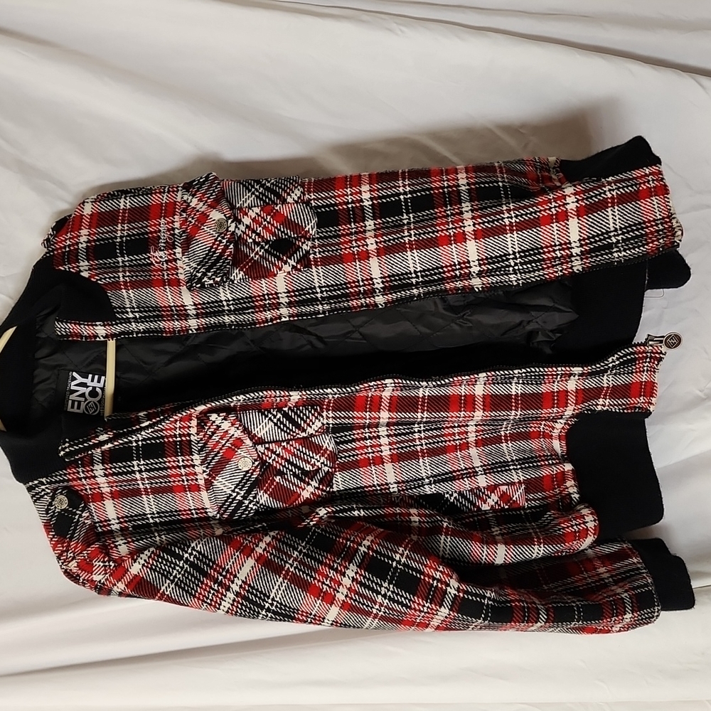 Women's red black plaid jacket enyce
